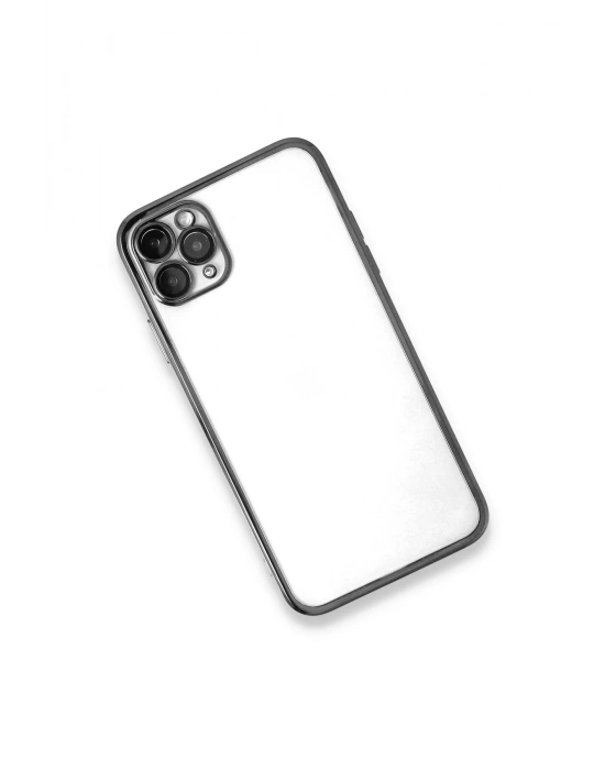 Newface iPhone 11 Pro Max Kılıf Razer Lensli Silikon - Gümüş