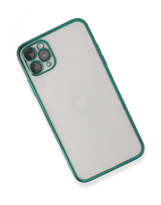 Newface iPhone 11 Pro Max Kılıf Razer Lensli Silikon - Yeşil
