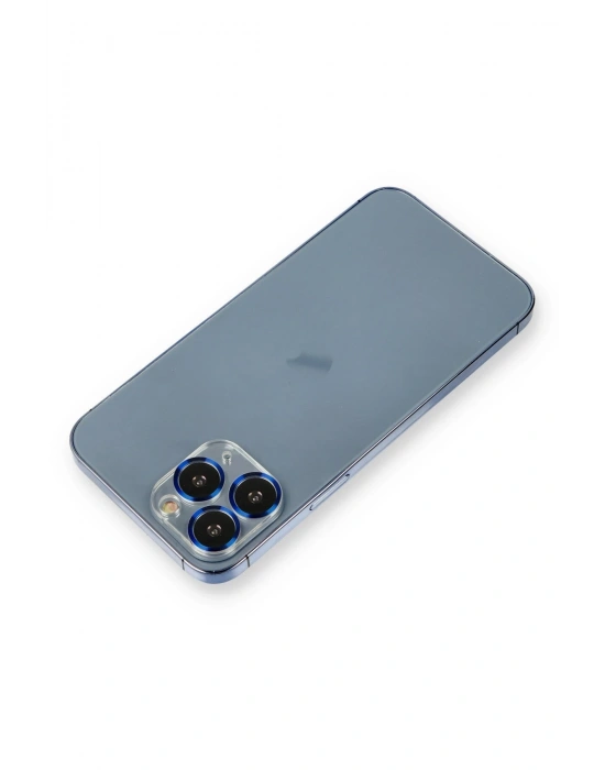 Newface iPhone 11 Pro Max Metal Kamera Lens Koruma Cam - Mavi