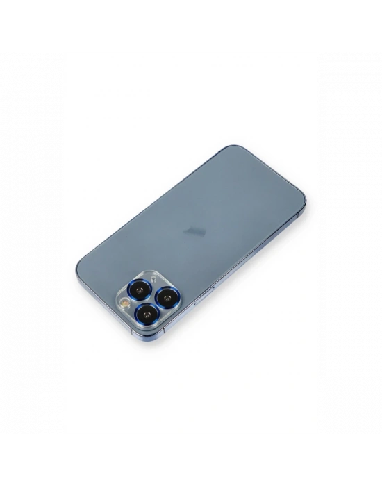 Newface iPhone 11 Pro Max Metal Kamera Lens Koruma Cam - Mavi
