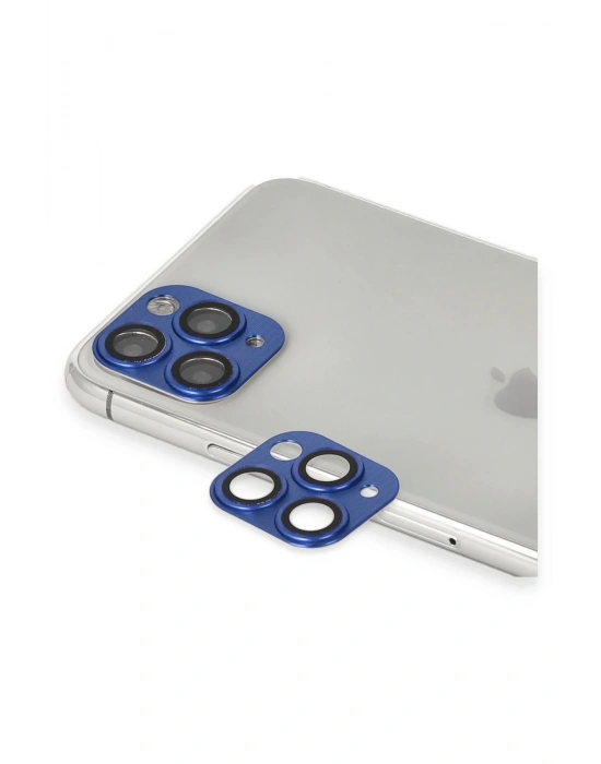 Newface iPhone 11 Pro Max Pers Alüminyum Kamera Lens - Lacivert
