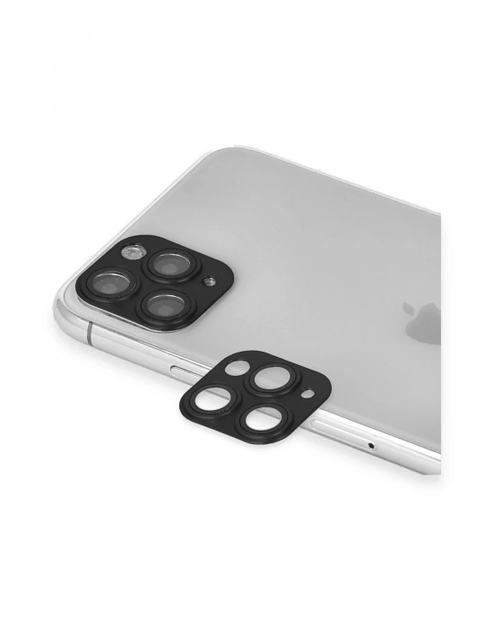 Newface iPhone 11 Pro Max Pers Alüminyum Kamera Lens - Siyah