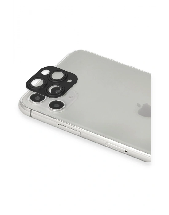 Newface iPhone 11 Pro Max Pers Alüminyum Kamera Lens - Siyah