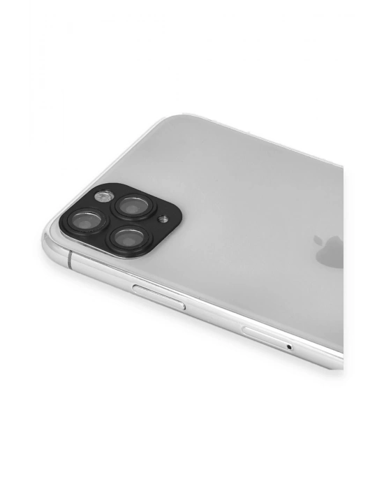 Newface iPhone 11 Pro Max Pers Alüminyum Kamera Lens - Siyah