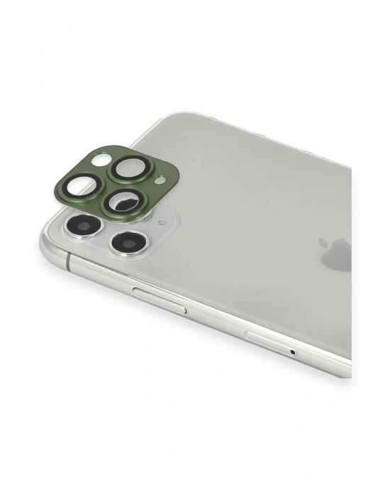 Newface iPhone 11 Pro Max Pers Alüminyum Kamera Lens - Yeşil