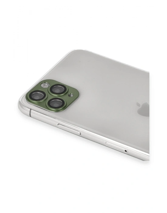 Newface iPhone 11 Pro Max Pers Alüminyum Kamera Lens - Yeşil