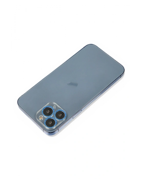Newface iPhone 11 Pro Max Shine Kamera Lens Koruma Cam - Mavi
