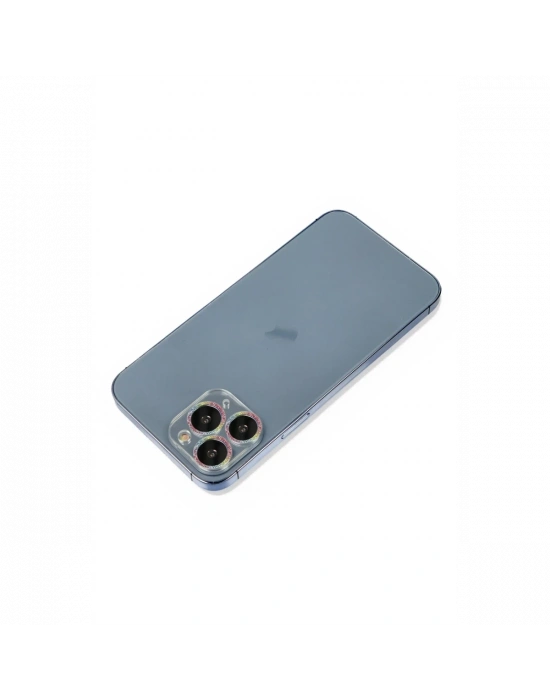 Newface iPhone 11 Pro Max Shine Kamera Lens Koruma Cam - Rainbow