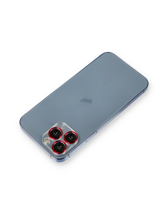 Newface iPhone 11 Pro Metal Kamera Lens Koruma Cam - Kırmızı