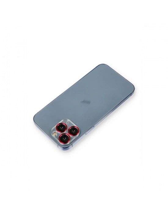 Newface iPhone 11 Pro Metal Kamera Lens Koruma Cam - Kırmızı