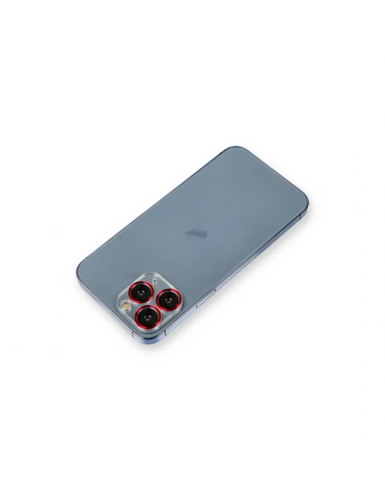 Newface iPhone 11 Pro Metal Kamera Lens Koruma Cam - Kırmızı