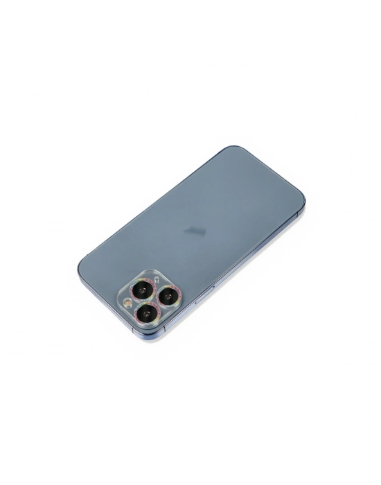 Newface iPhone 11 Pro Shine Kamera Lens Koruma Cam - Rainbow