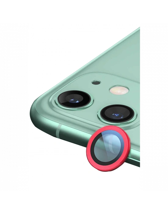 Newface iPhone 11 Raze Metal Kamera Lens - Kırmızı