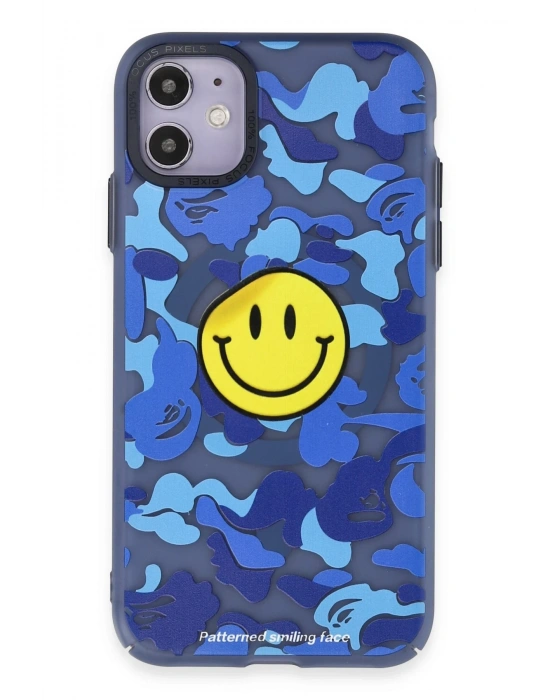 Newface iPhone 12 Kılıf Apollo Magneticsafe Desenli Kapak - Apollo Mavi - 1