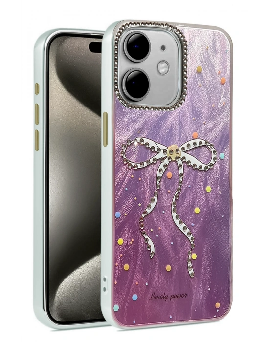 Newface iPhone 12 Kılıf Blade Aynalı Desenli Kapak - Desen 1