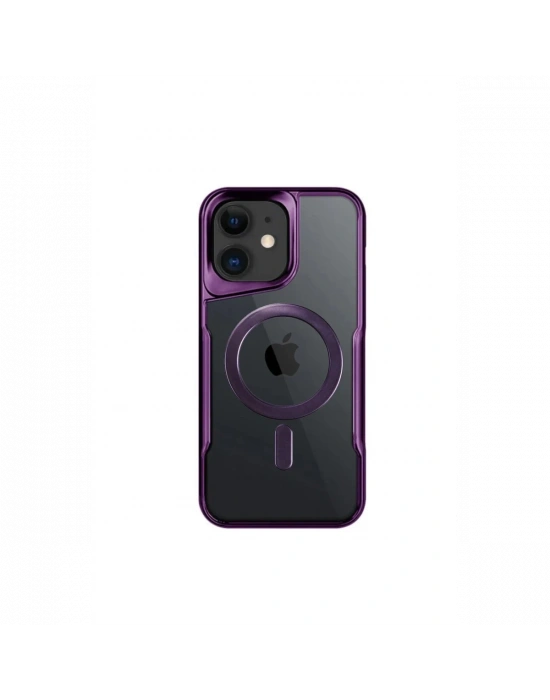Newface iPhone 12 Kılıf Boyi Magsafe Silikon Kapak - Derin Mor