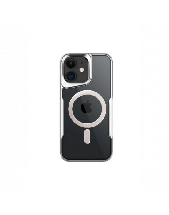 Newface iPhone 12 Kılıf Boyi Magsafe Silikon Kapak - Gümüş