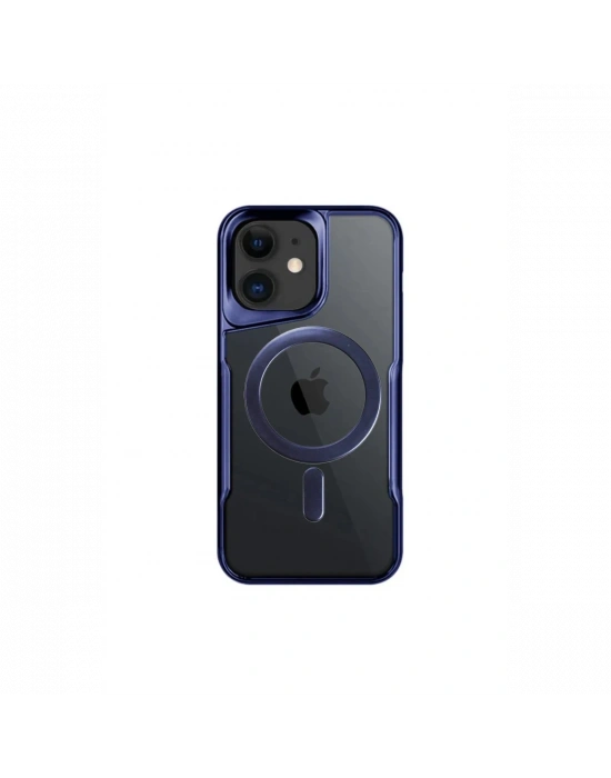 Newface iPhone 12 Kılıf Boyi Magsafe Silikon Kapak - Lacivert