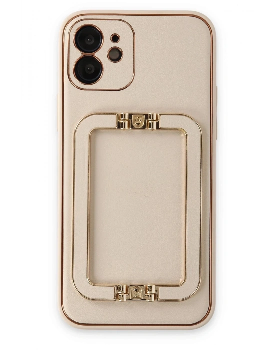 Newface iPhone 12 Kılıf Coco Elit Kapak - Gold
