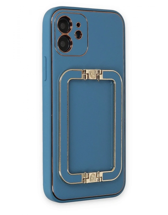 Newface iPhone 12 Kılıf Coco Elit Kapak - Mavi
