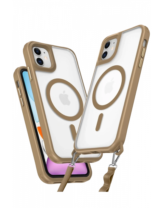 Newface iPhone 12 Kılıf Enka Magsafe Silikon Kılıf - Desert