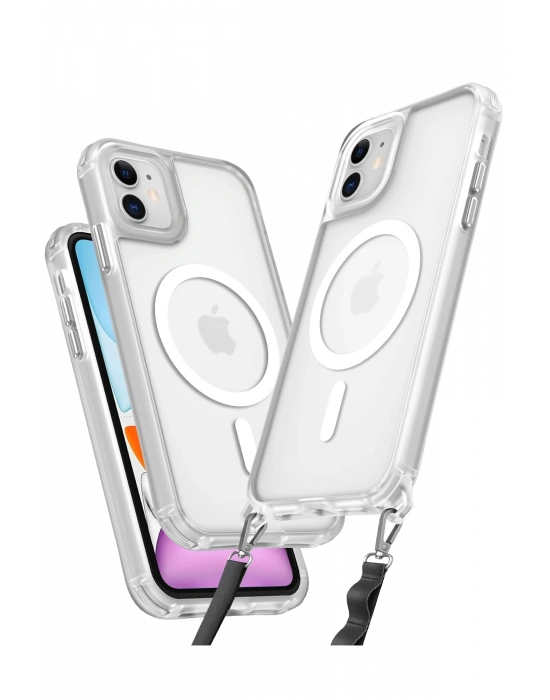 Newface iPhone 12 Kılıf Enka Magsafe Silikon Kılıf - Şeffaf