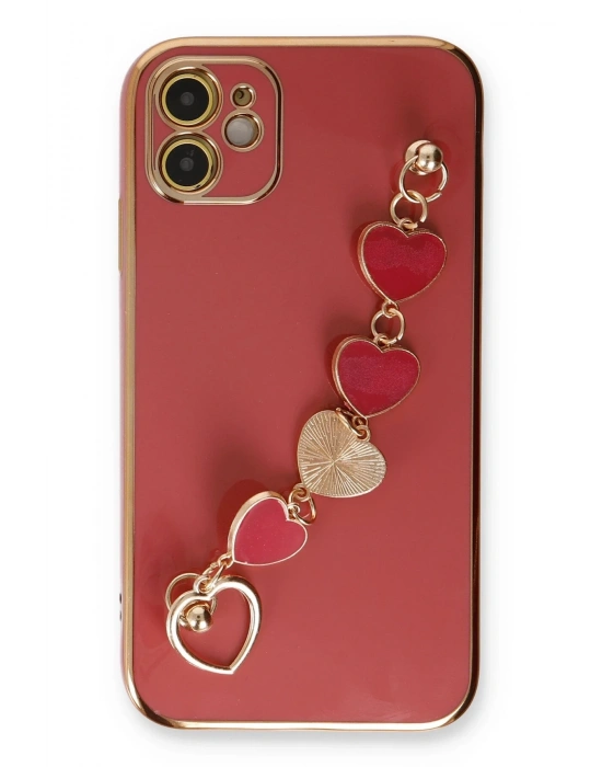 Newface iPhone 12 Kılıf Esila Silikon - Kırmızı