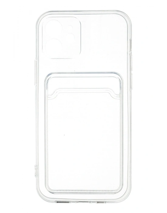 Newface iPhone 12 Kılıf Kart Şeffaf Silikon - Şeffaf