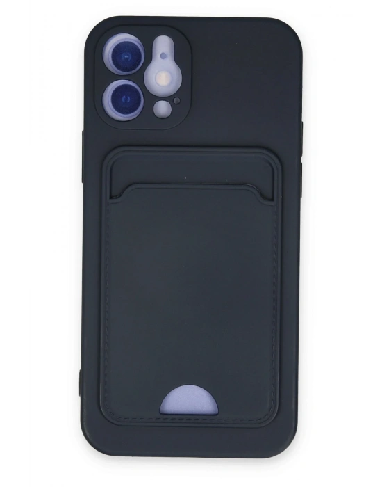 Newface iPhone 12 Kılıf Kelvin Kartvizitli Silikon - Lacivert