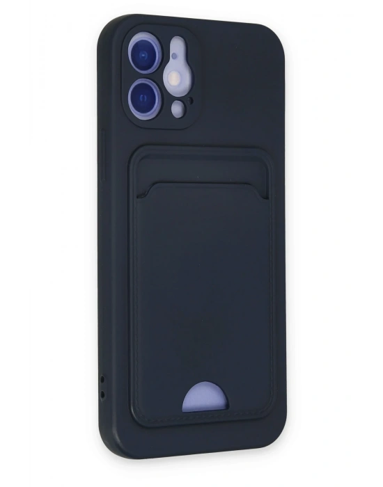 Newface iPhone 12 Kılıf Kelvin Kartvizitli Silikon - Lacivert