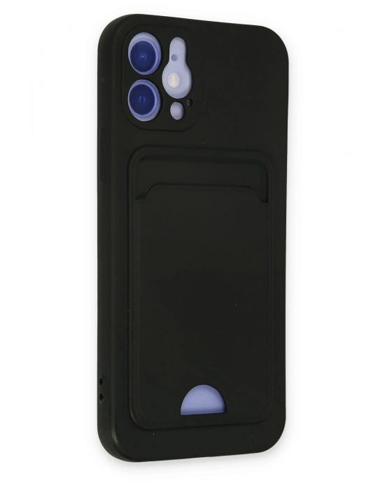 Newface iPhone 12 Kılıf Kelvin Kartvizitli Silikon - Siyah