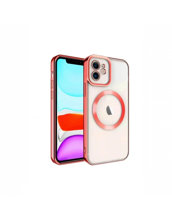 Newface iPhone 12 Kılıf Kross Magneticsafe Kapak - Kırmızı