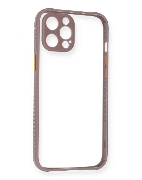 Newface iPhone 12 Kılıf Miami Şeffaf Silikon - Açık Mor