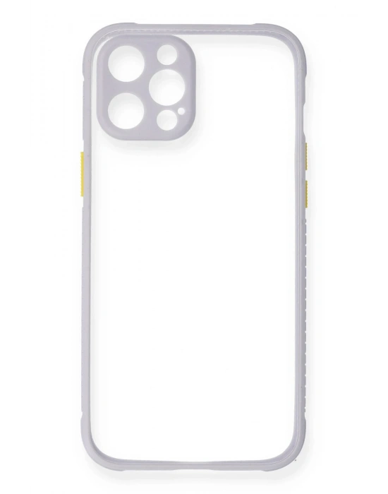 Newface iPhone 12 Kılıf Miami Şeffaf Silikon - Lila