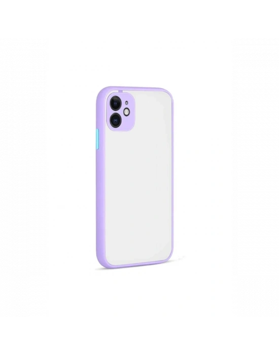 Newface iPhone 12 Kılıf Montreal Silikon Kapak - Mor