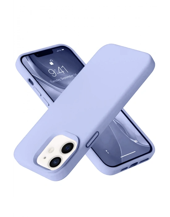 Newface iPhone 12 Kılıf Nano içi Kadife Silikon - Lila