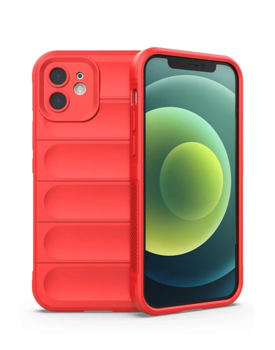 Newface iPhone 12 Kılıf Optimum Silikon - Kırmızı