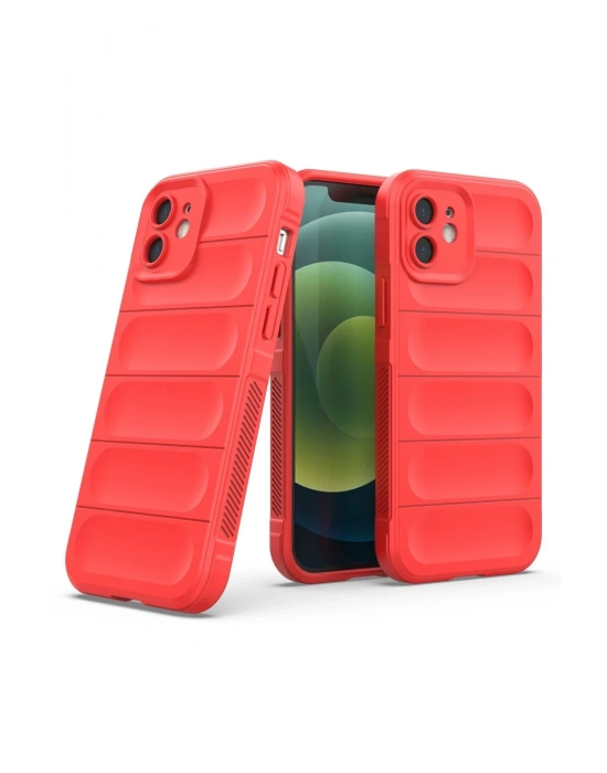 Newface iPhone 12 Kılıf Optimum Silikon - Kırmızı