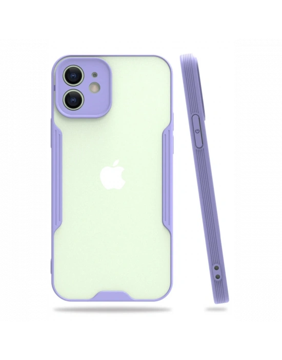 Newface iPhone 12 Kılıf Platin Silikon - Lila