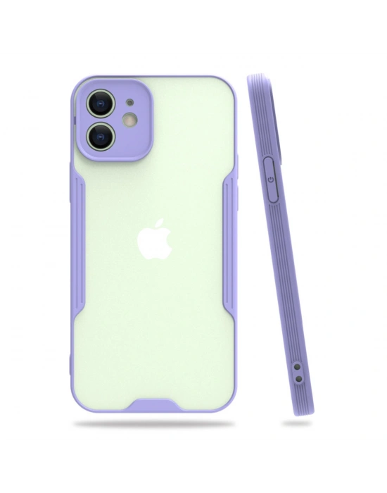 Newface iPhone 12 Kılıf Platin Silikon - Lila
