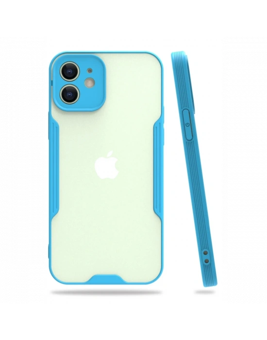 Newface iPhone 12 Kılıf Platin Silikon - Mavi