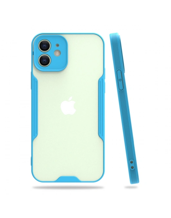 Newface iPhone 12 Kılıf Platin Silikon - Mavi