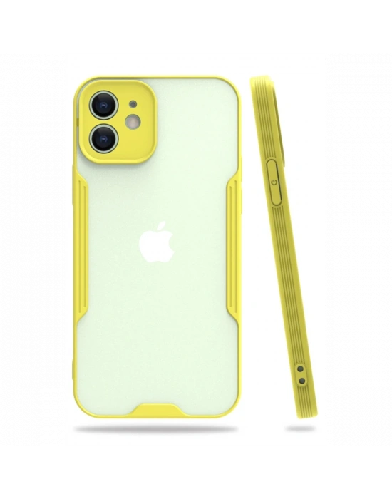 Newface iPhone 12 Kılıf Platin Silikon - Sarı