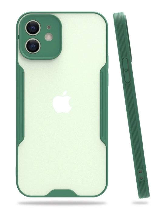 Newface iPhone 12 Kılıf Platin Silikon - Yeşil