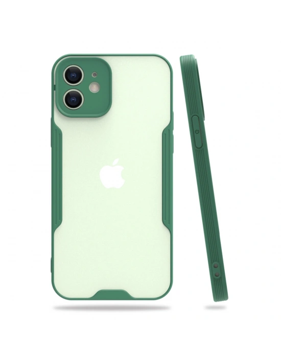 Newface iPhone 12 Kılıf Platin Silikon - Yeşil