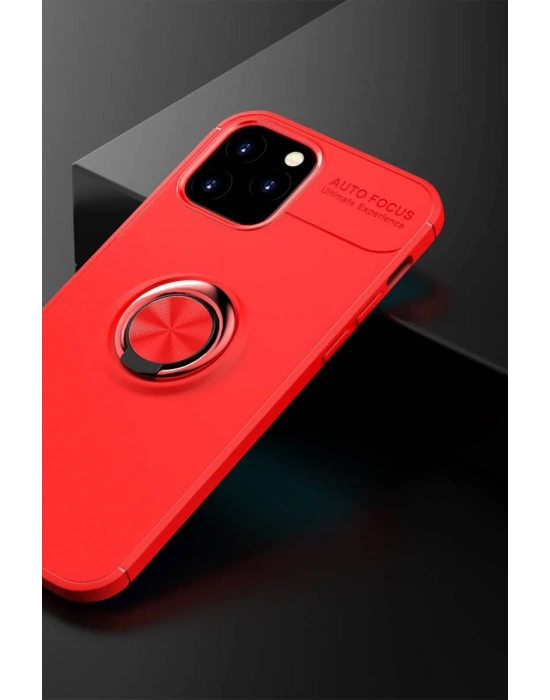 Newface iPhone 12 Kılıf Range Yüzüklü Silikon - Kırmızı