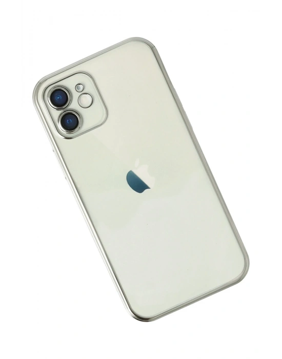 Newface iPhone 12 Kılıf Razer Lensli Silikon - Gümüş