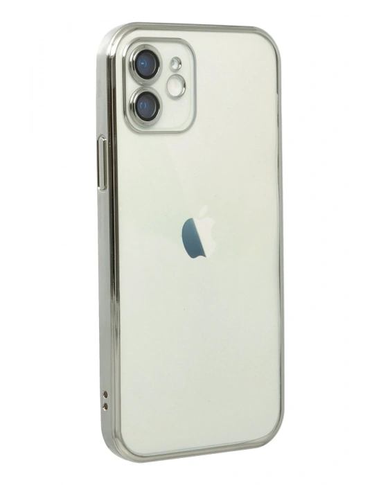 Newface iPhone 12 Kılıf Razer Lensli Silikon - Gümüş