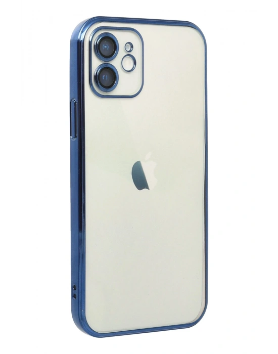 Newface iPhone 12 Kılıf Razer Lensli Silikon - Lacivert