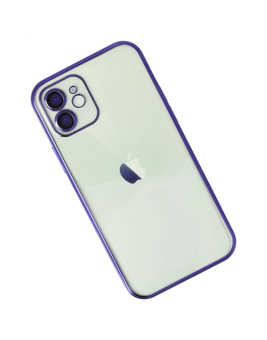 Newface iPhone 12 Kılıf Razer Lensli Silikon - Mor